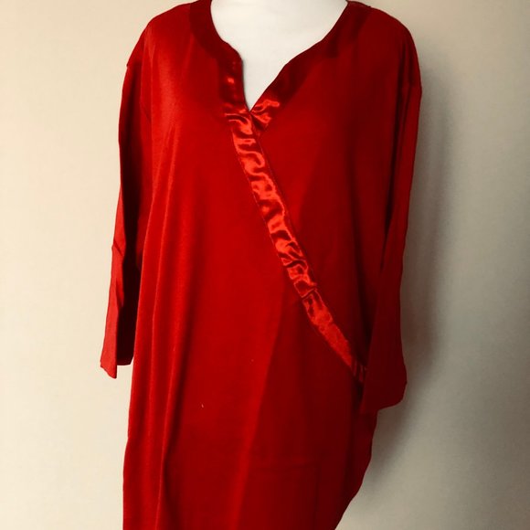 Top 3X Dark red with 3/4 sleeves 60% Cotton . . - Picture 7 of 7